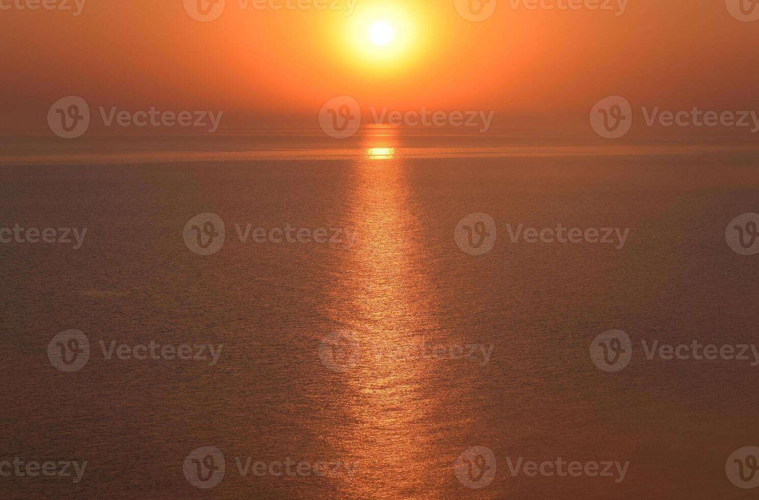 Dawn over the sea. Sea of Azov. Sunrise. photo
