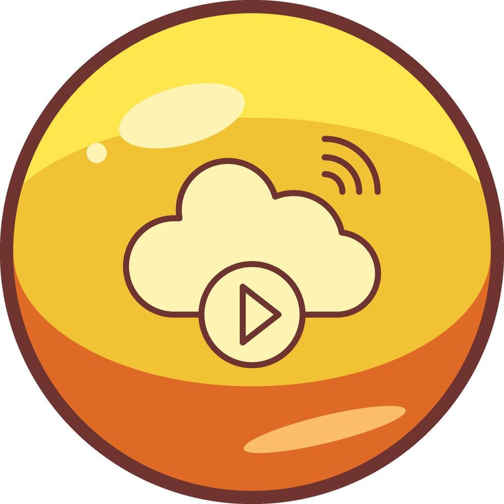 Cloud Vedio Playing Vector Icon