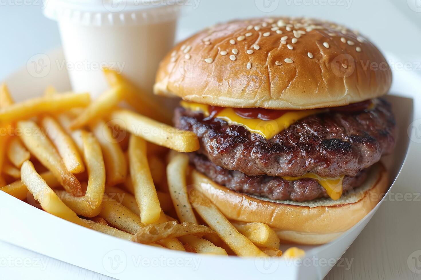 AI generated street menu fast food on the table professional advertising food photography photo
