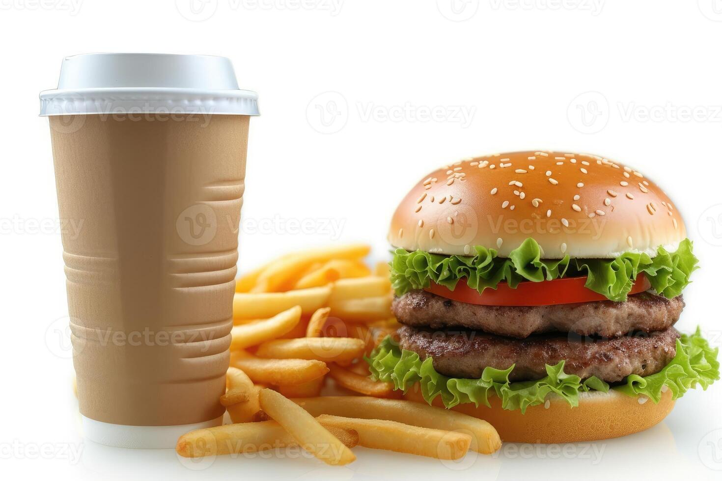 AI generated street menu fast food on the table professional advertising food photography photo