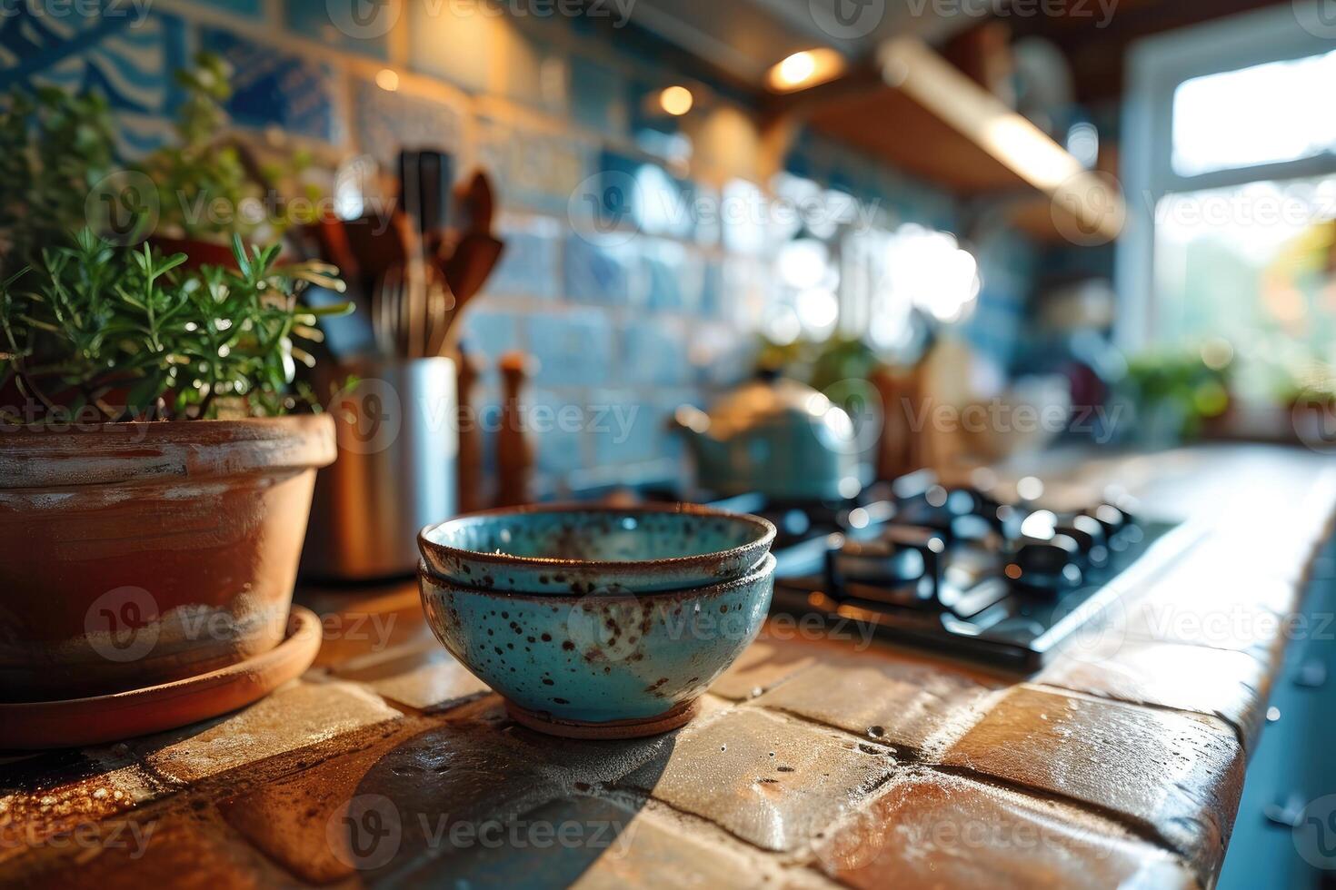 AI generated daily activity in the kitchen professional advertising food photography photo