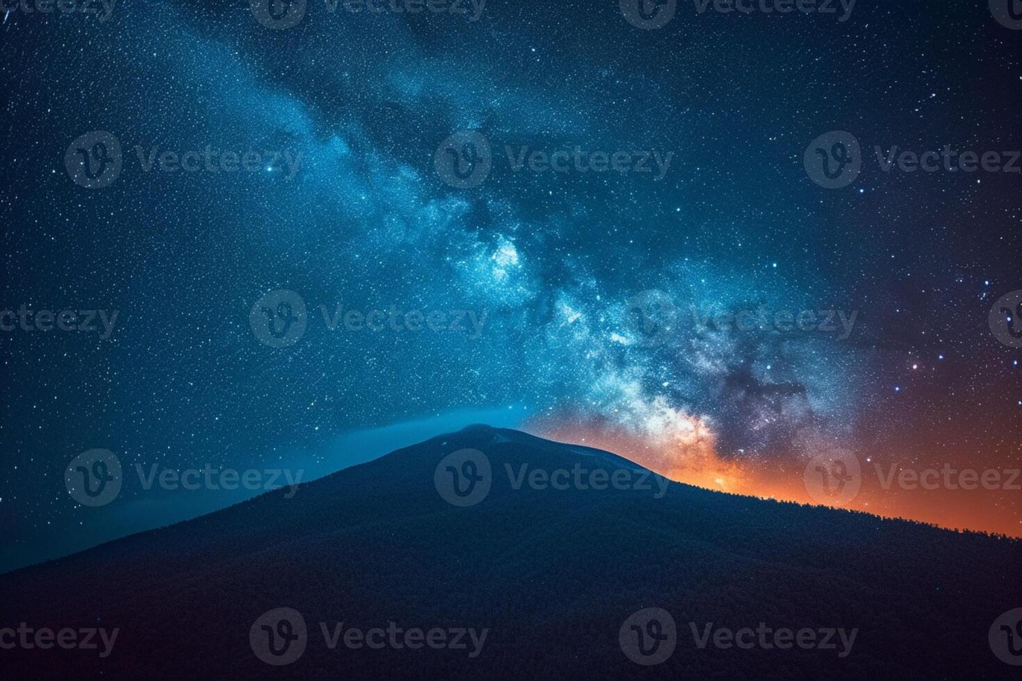AI generated Scenic night sky view captures the enchanting beauty of darkness photo