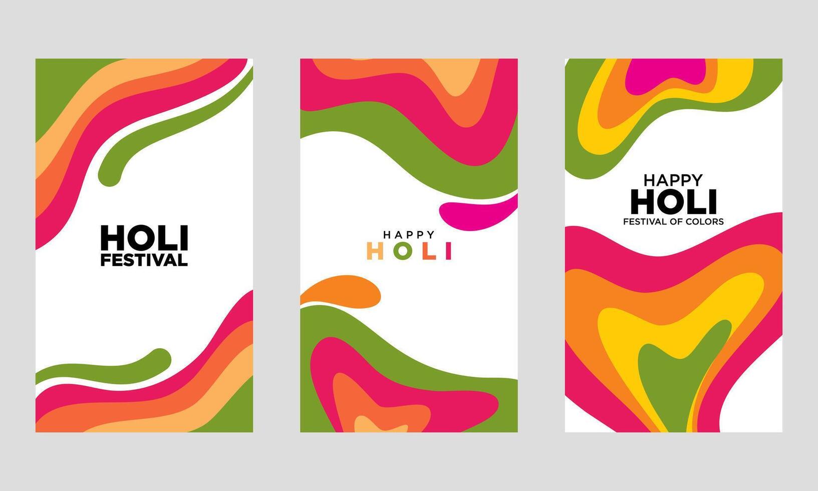 Holi festival social media post Template Collection. for cover, flyer, social media. vector illustration