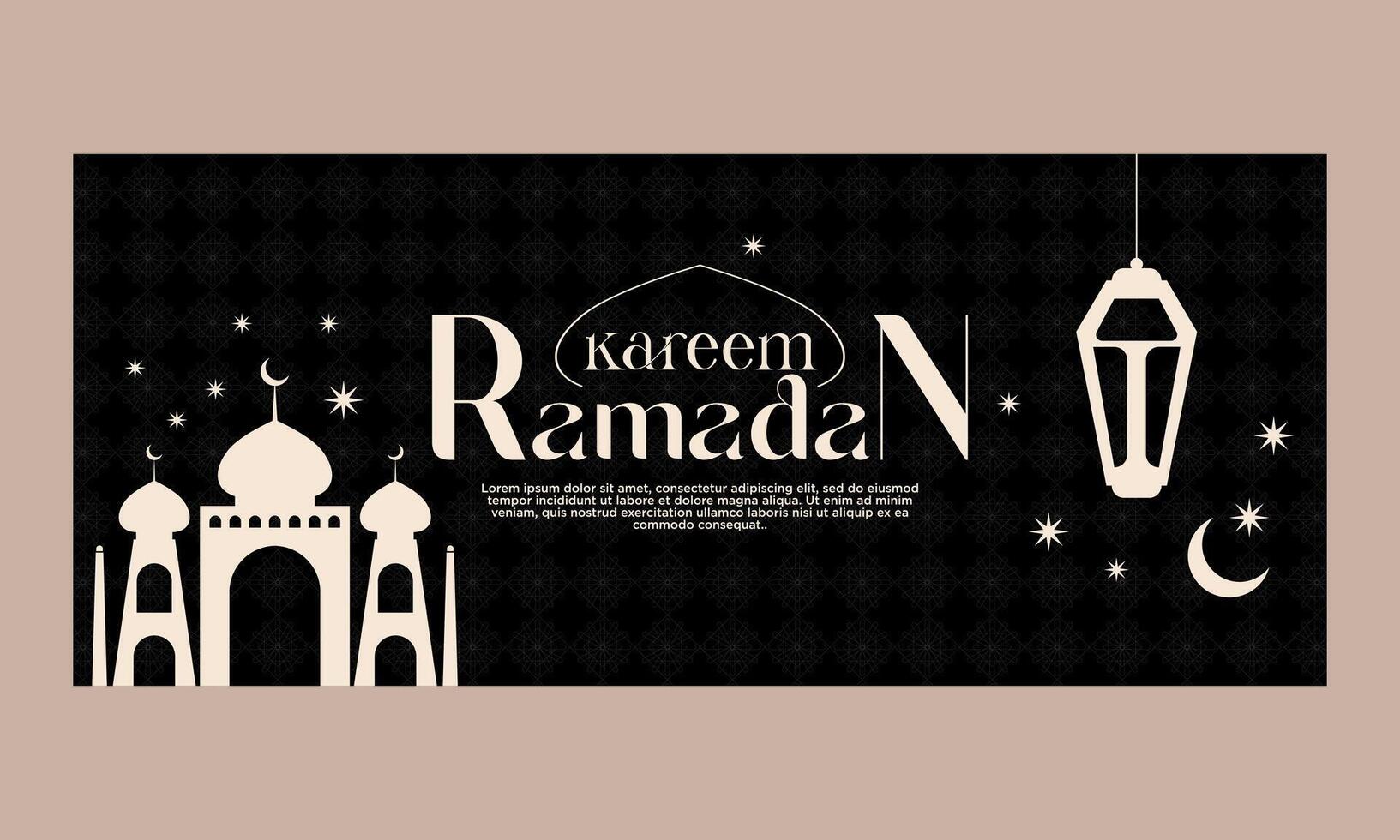 Ramadan kareem banner. Islamic theme background. wishes poster template vector