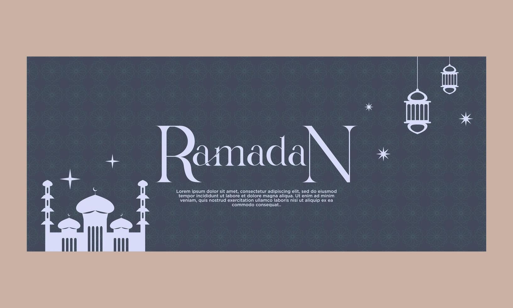 Ramadan kareem banner. Islamic theme background. wishes poster template vector