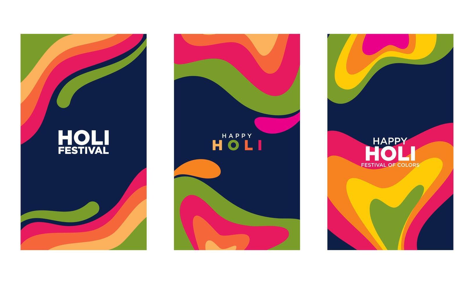 Holi festival social media post Template Collection. for cover, flyer, social media. vector illustration