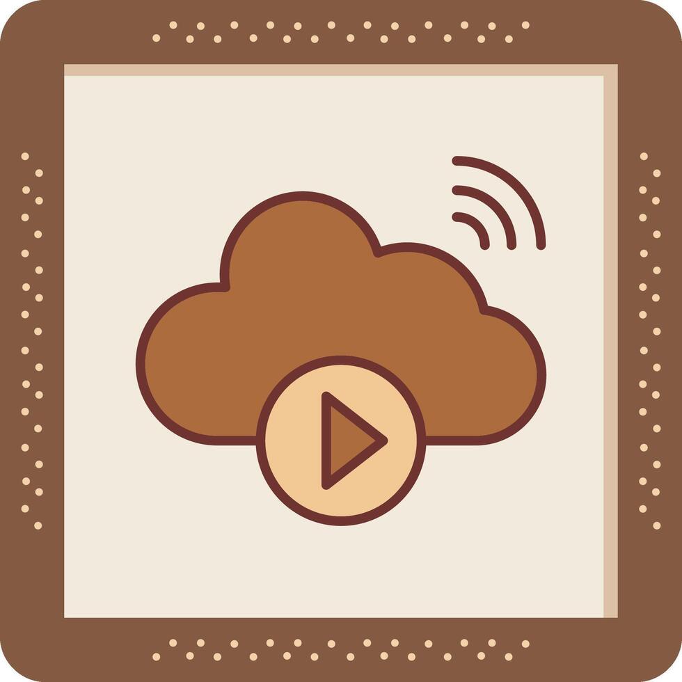 Cloud Vedio Playing Vector Icon