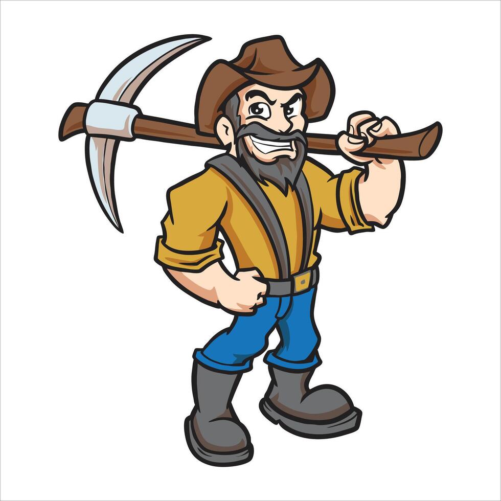 Charming Farm Worker Mascot Illustration vector