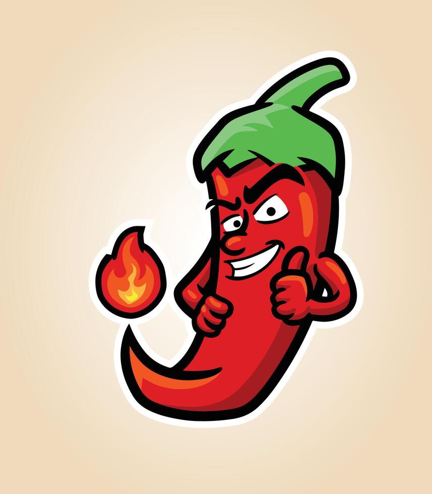 Hot Chill Pepper Mascot Illustration vector