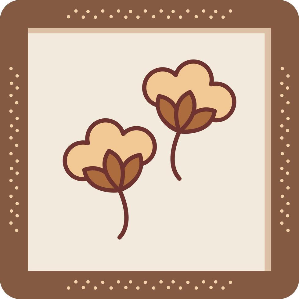 algodón flores vector icono