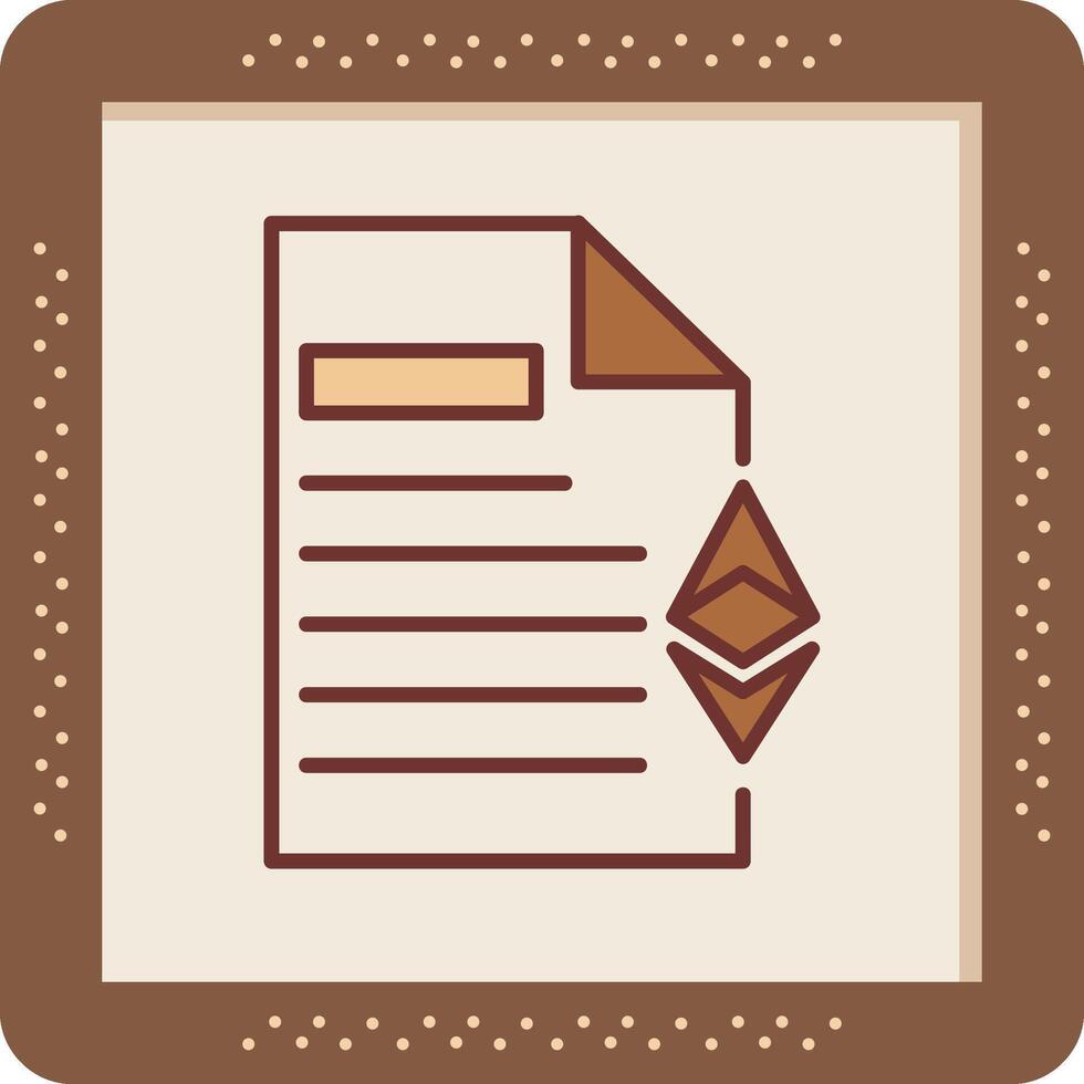 ethereum documento vector icono