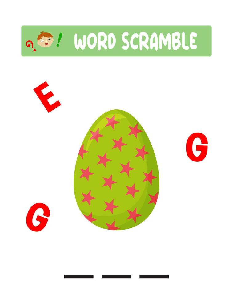 Word scramble. kid's educational games. Easter Game vector