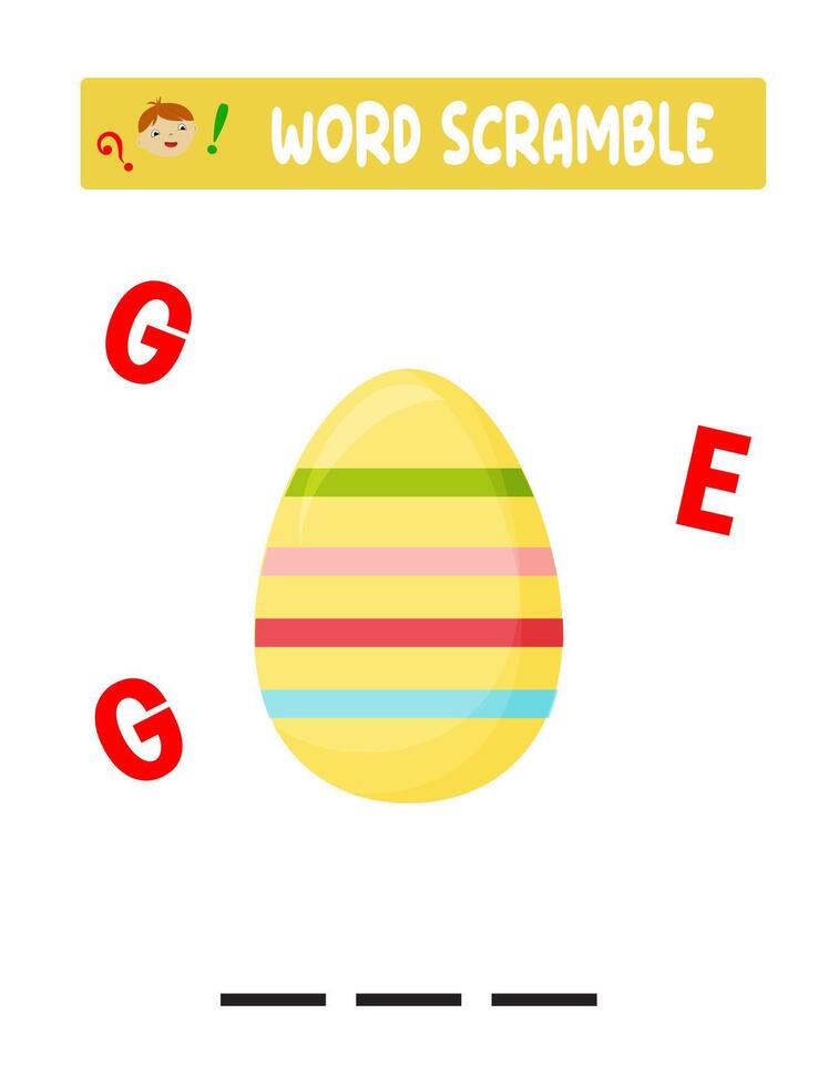 Word scramble. kid's educational games. Easter Game vector