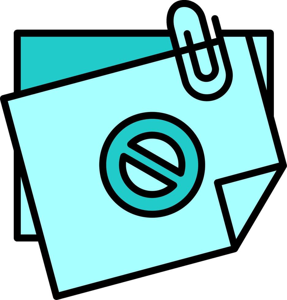 Sticky Notes Ban Vector Icon
