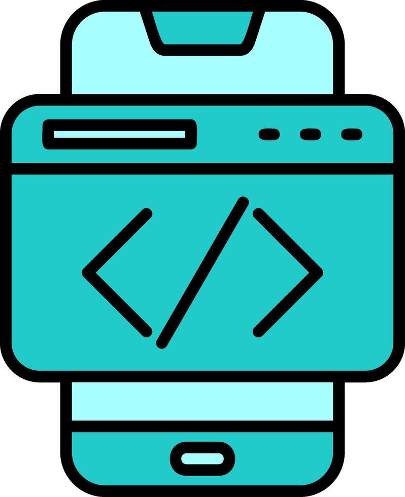 Smartphone Coding Vector Icon