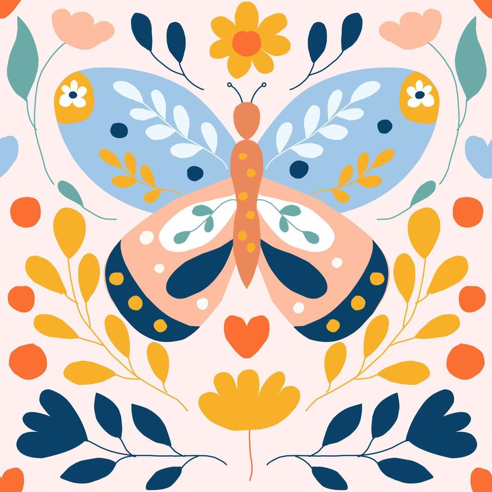 linda mano dibujado mariposa sin costura modelo vector