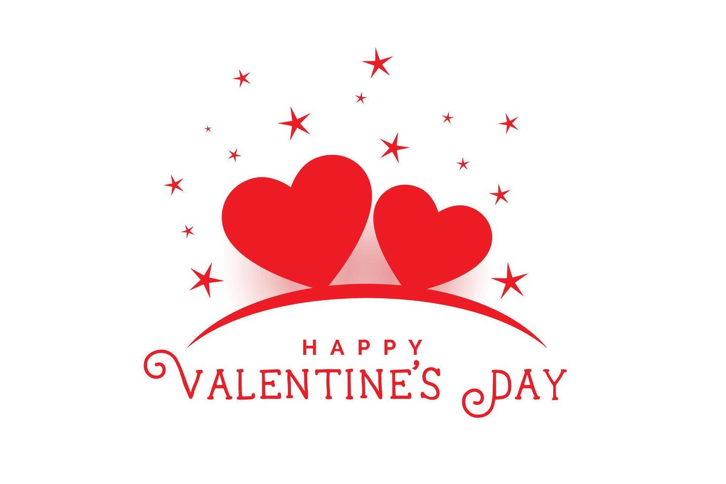 happy valentines day beautiful hearts and stars background vector