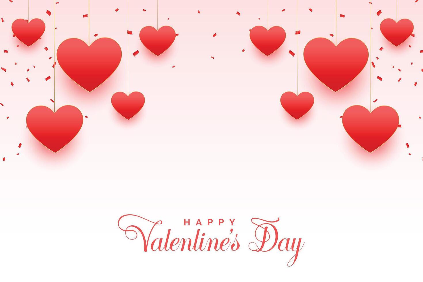 happy valentines day beautiful hearts background design vector