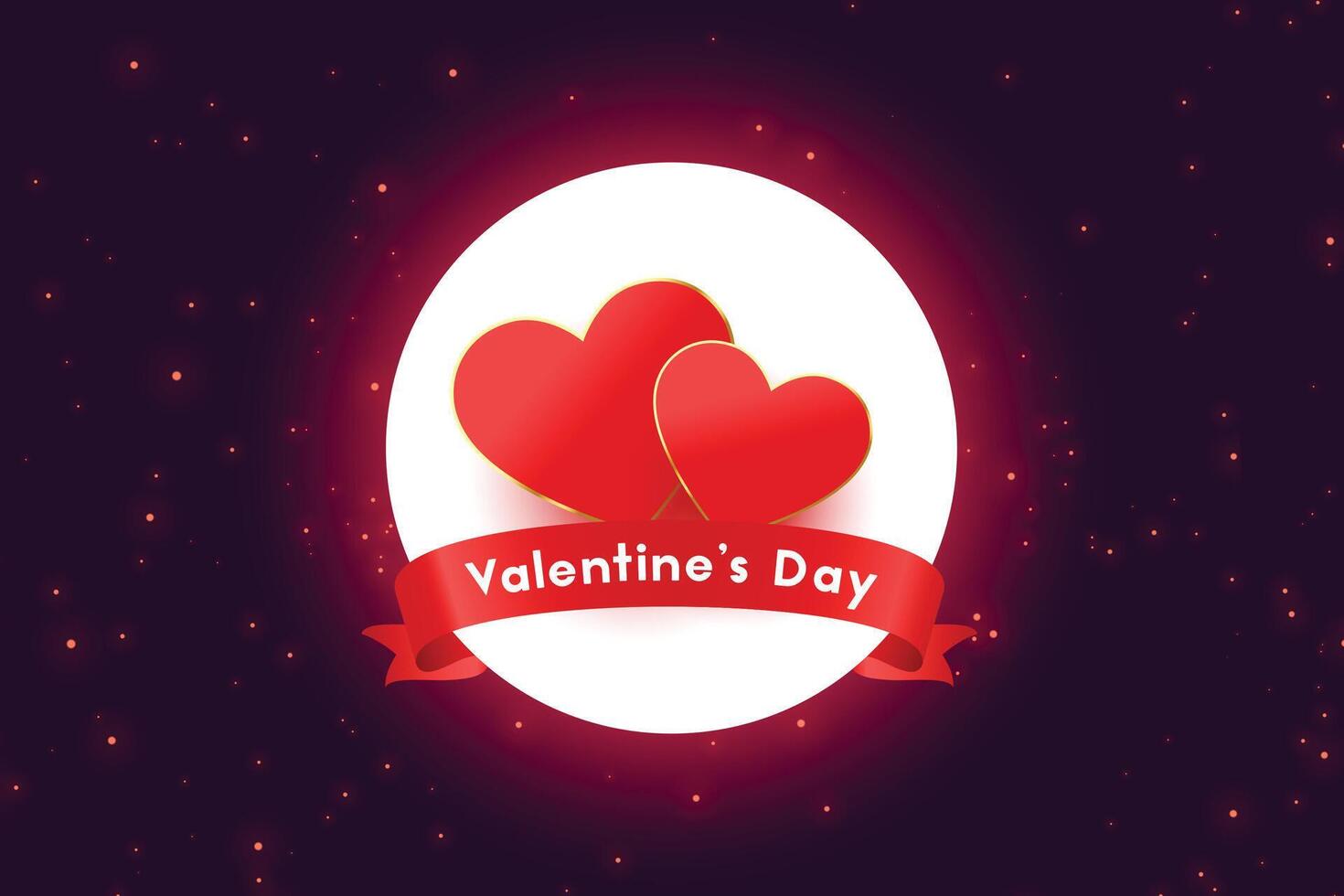 valentines day two hearts beautiful banner design vector
