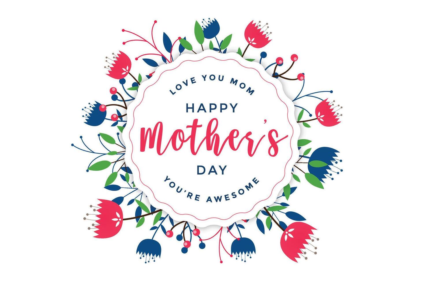 elegant happy mother's day floral greeting vector