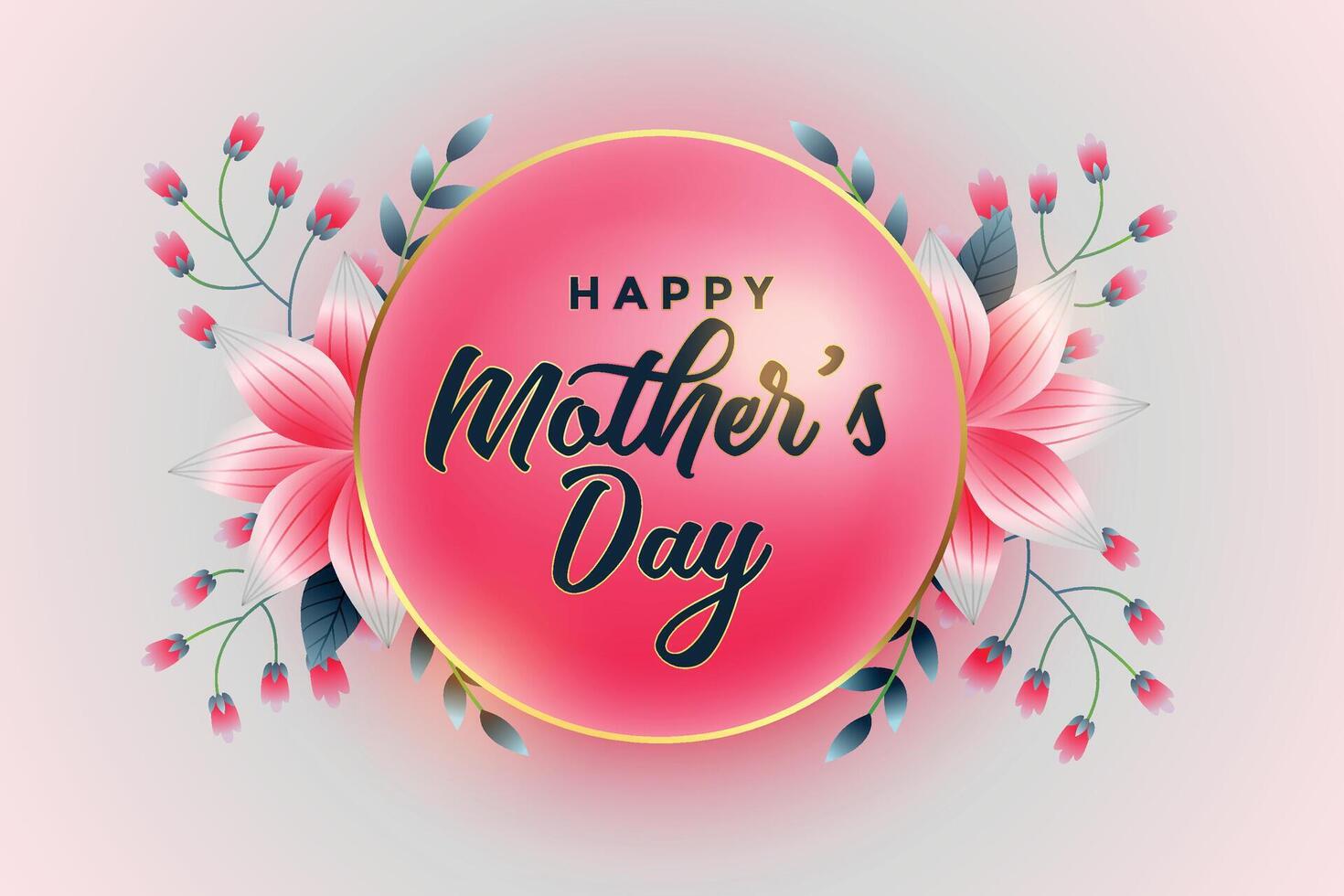 luxurious happy mother's day floral greeting vector