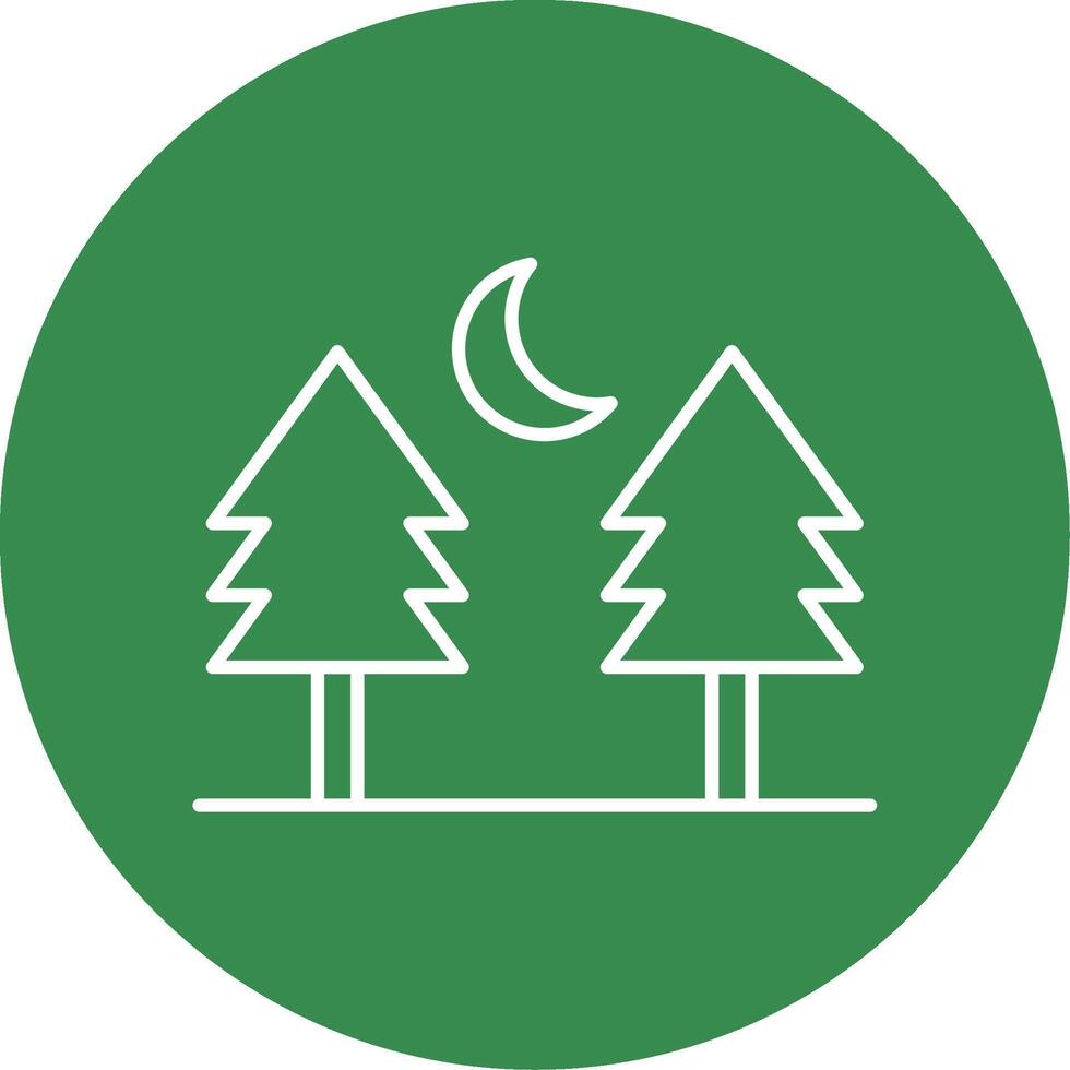 Pine tree Line Circle color Icon vector