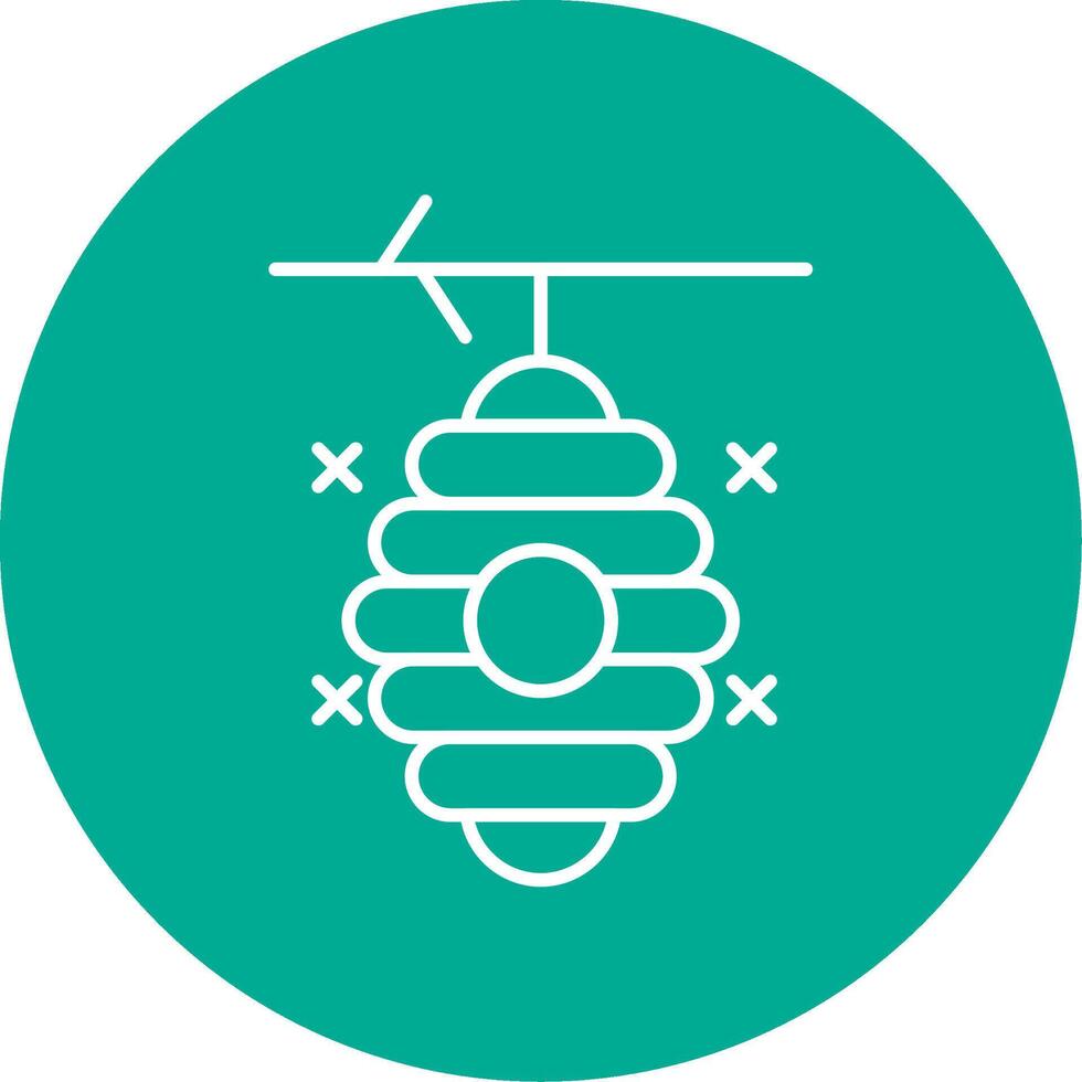 Beehive Line Circle color Icon vector