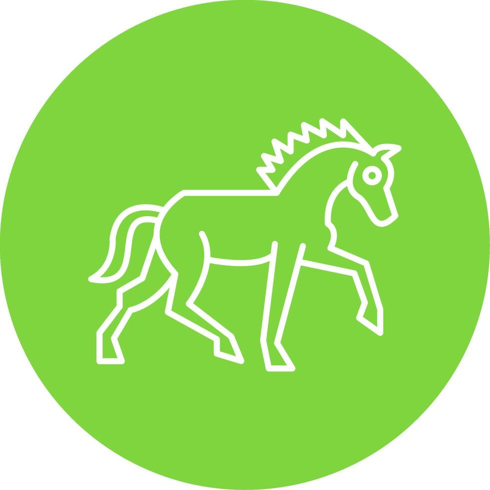 Horse Line Circle color Icon vector