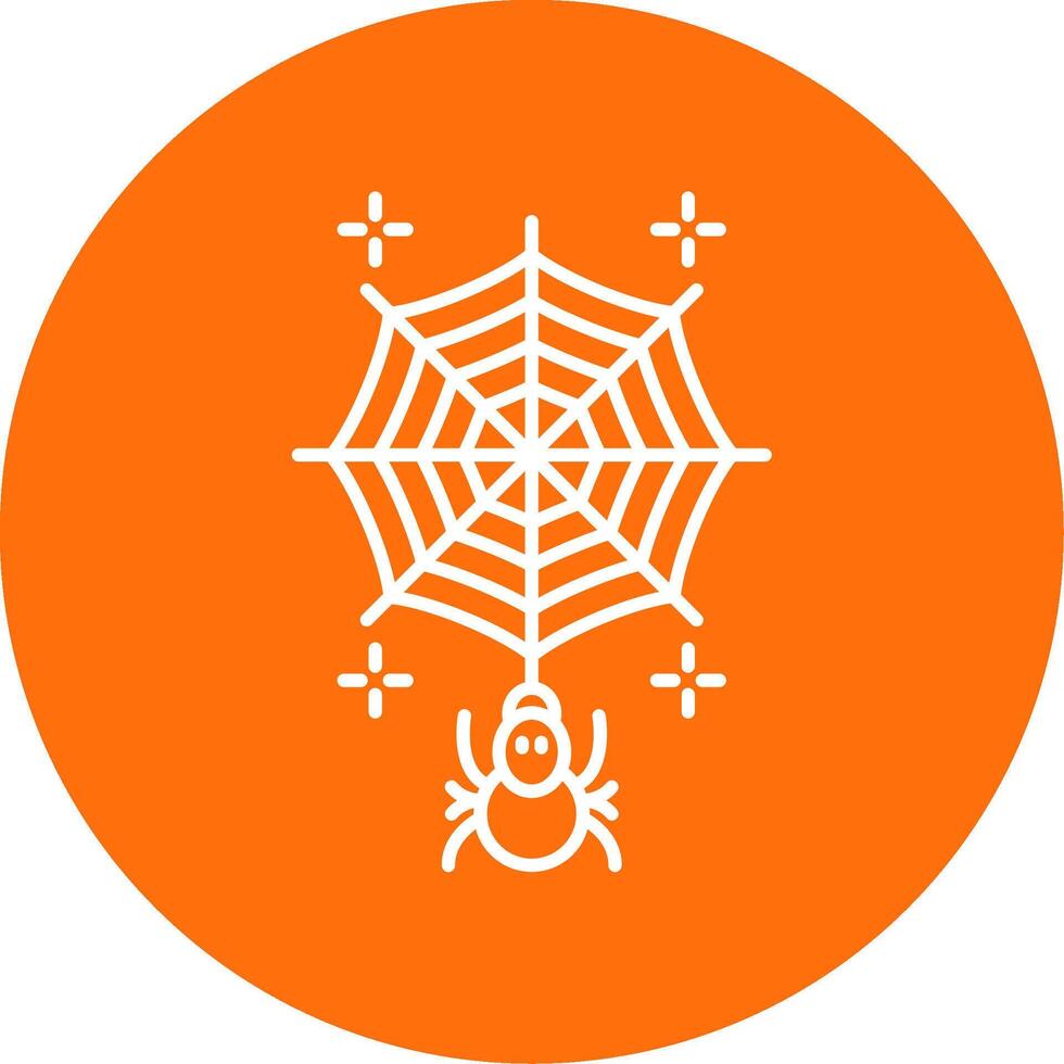 Spiderweb Line Circle color Icon vector