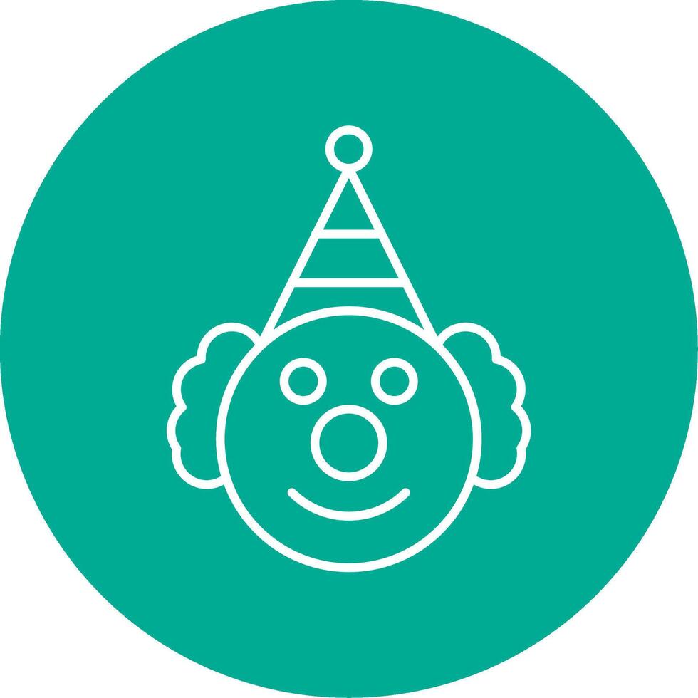 Clown Line Circle color Icon vector