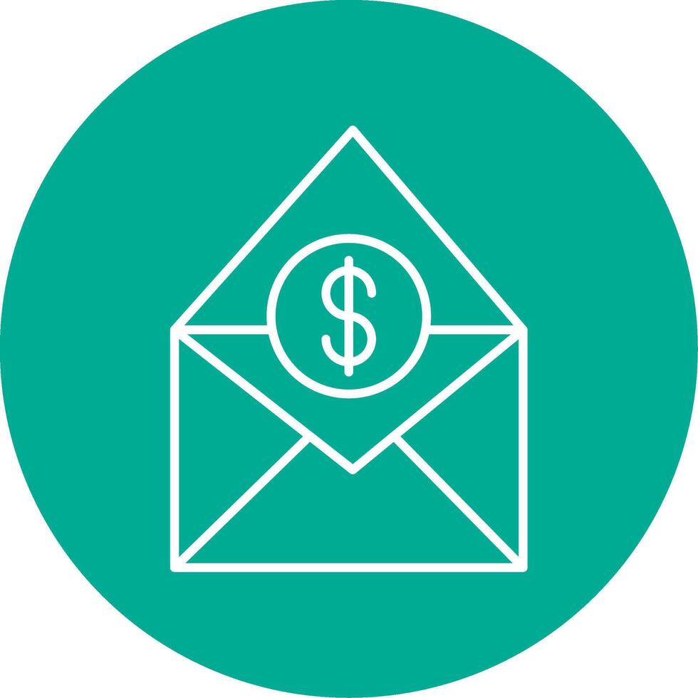 Salary Mail Line Circle color Icon vector