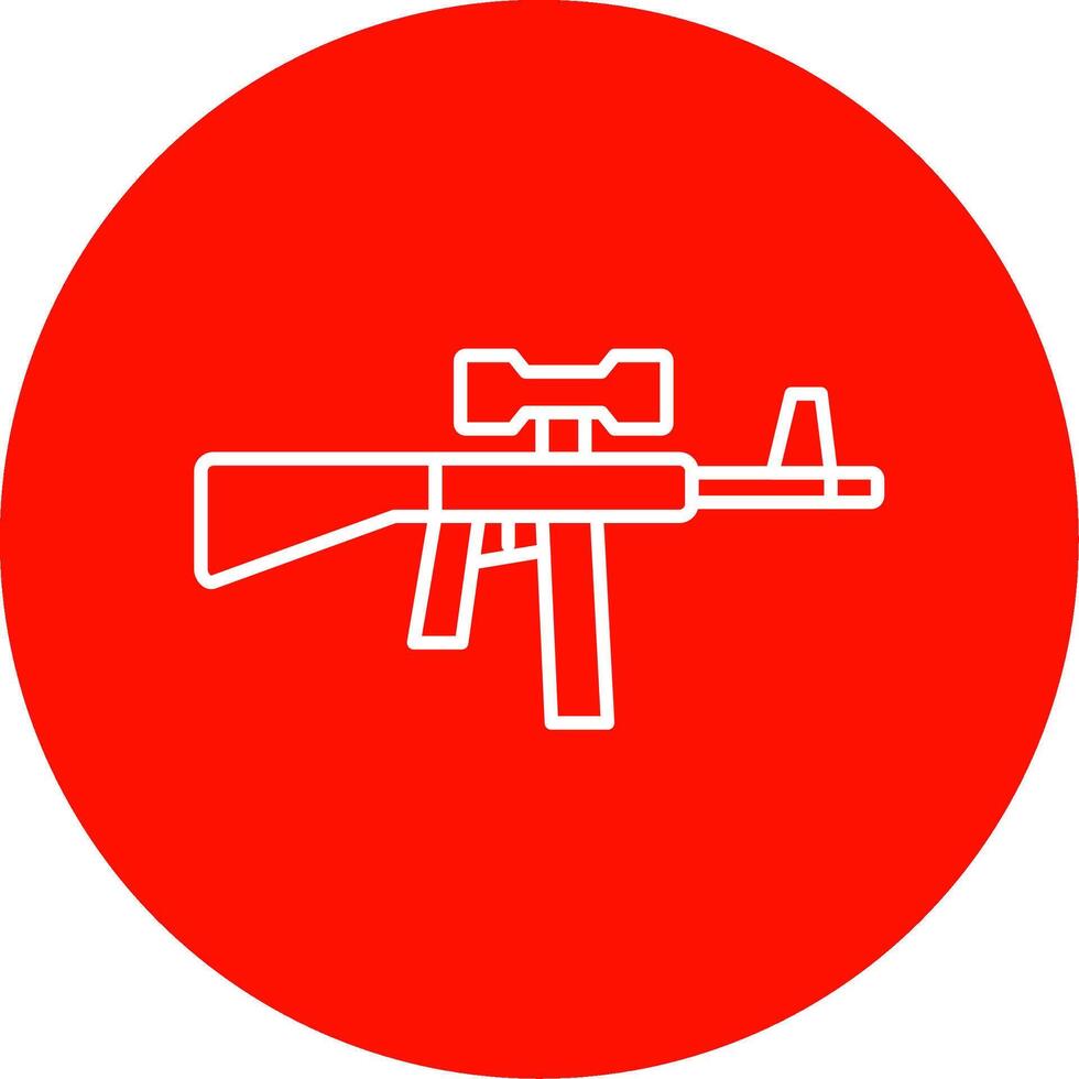 asalto rifle línea circulo color icono vector