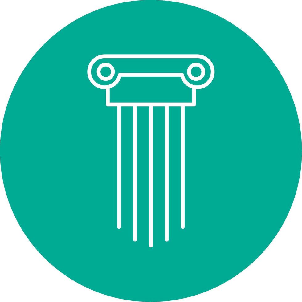 Greek Pillars Line Circle color Icon vector