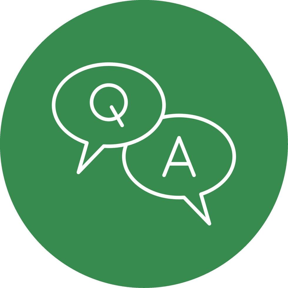 Question And Answer Line Circle color Icon vector