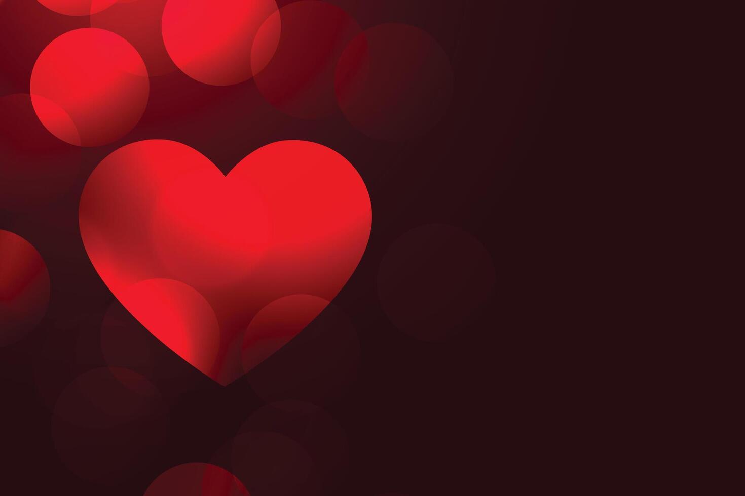 romantic red love heart beautiful background design vector