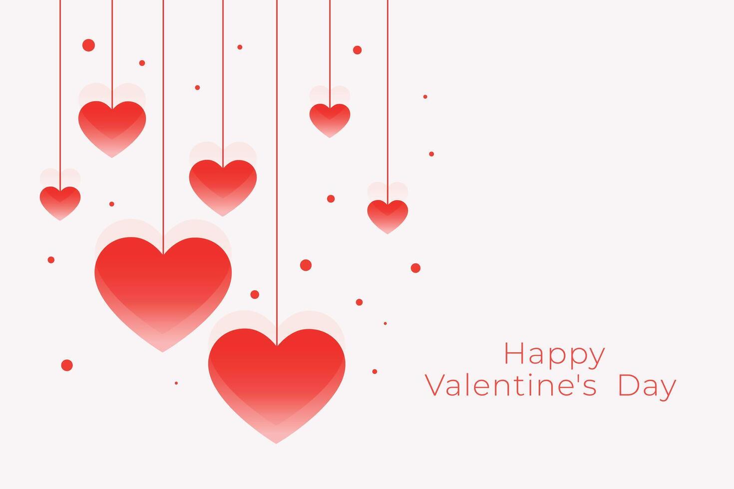 happy valentines day lovely banner with hanging hearts vector