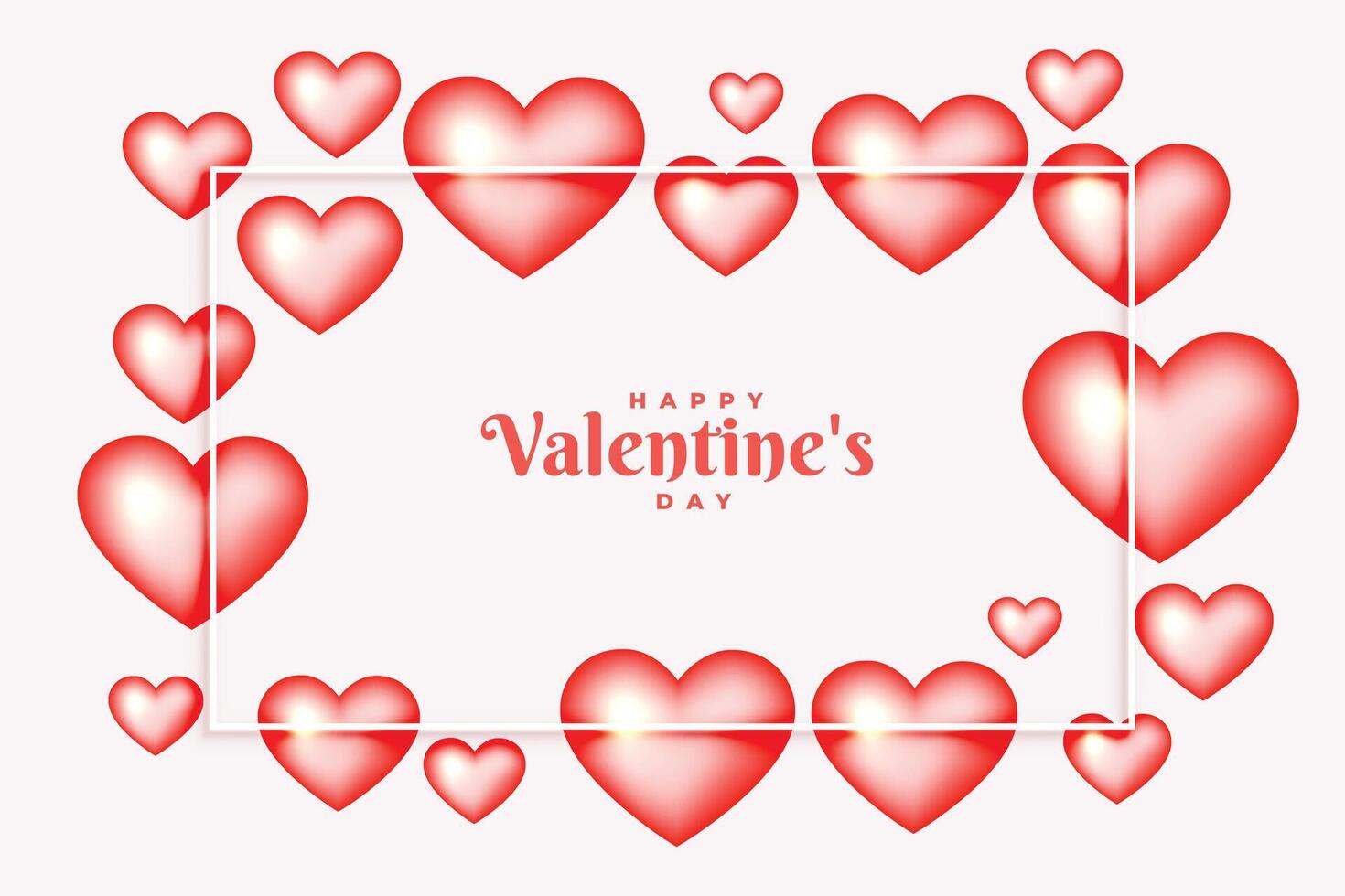 floarting hearts bubbles frame for valentines day vector