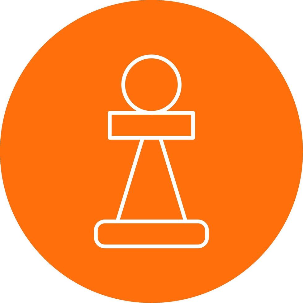 Pawn Line Circle color Icon vector