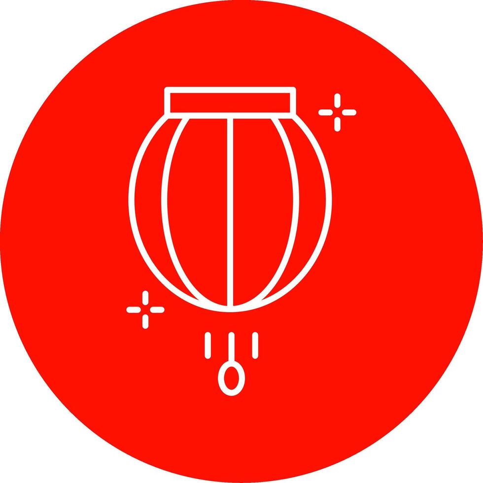 Lantern Line Circle color Icon vector
