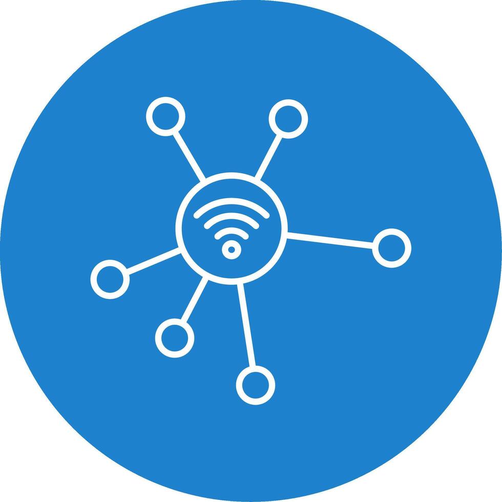 Network Line Circle color Icon vector