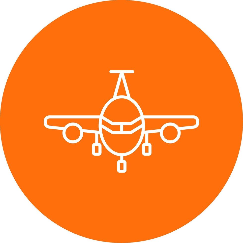 Airplane Line Circle color Icon vector