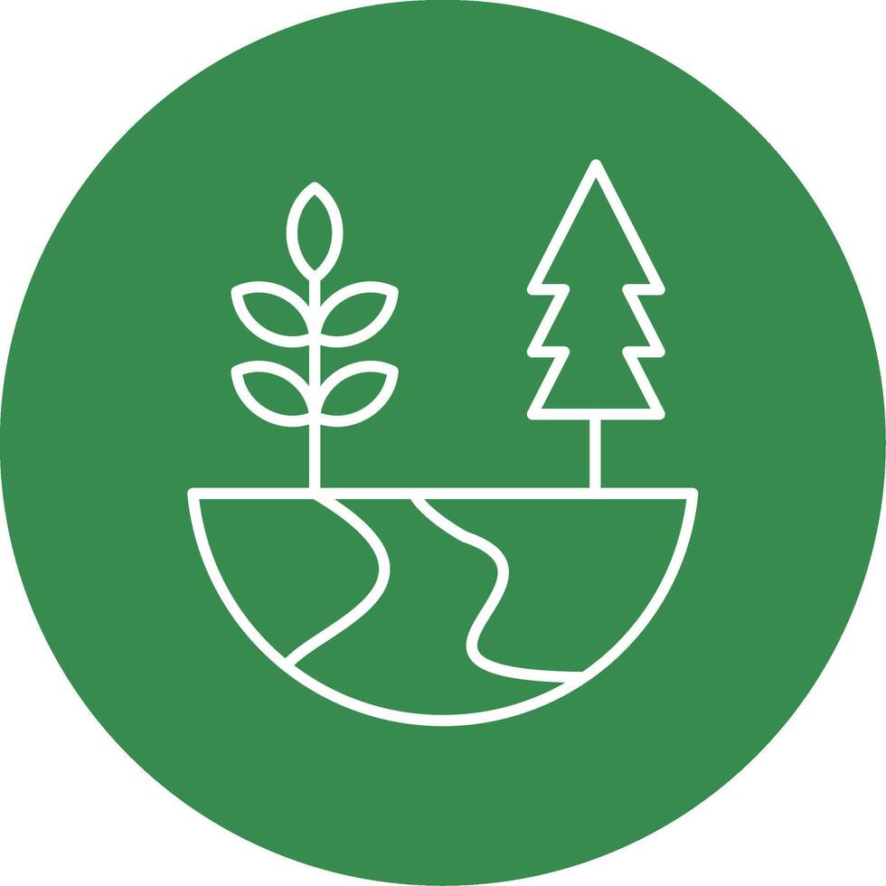 Nature Line Circle color Icon vector