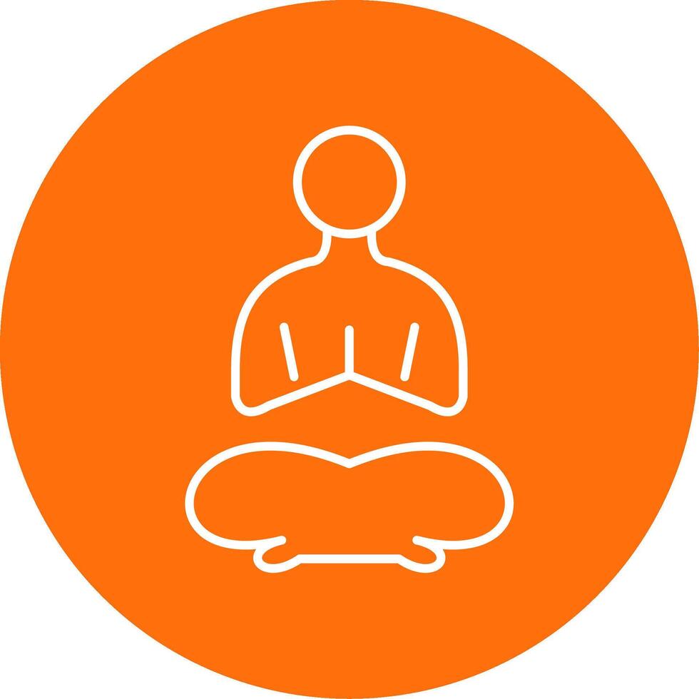 Yoga Line Circle color Icon vector