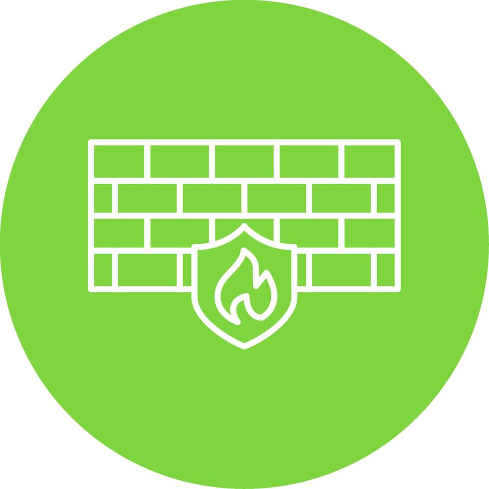 Firewall Line Circle color Icon vector