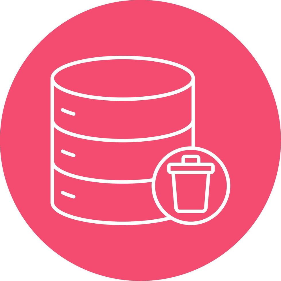 Eliminar datos línea circulo color icono vector