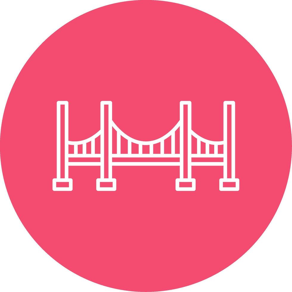 Bridge Line Circle color Icon vector