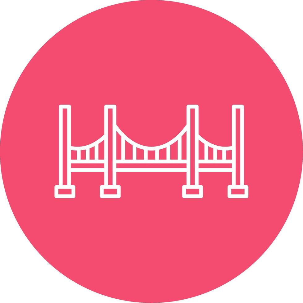 Bridge Line Circle color Icon vector