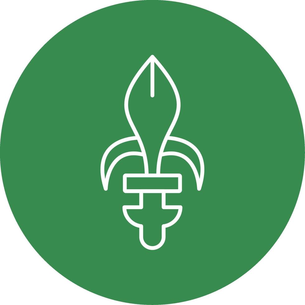 Fleur de lis Line Circle color Icon vector