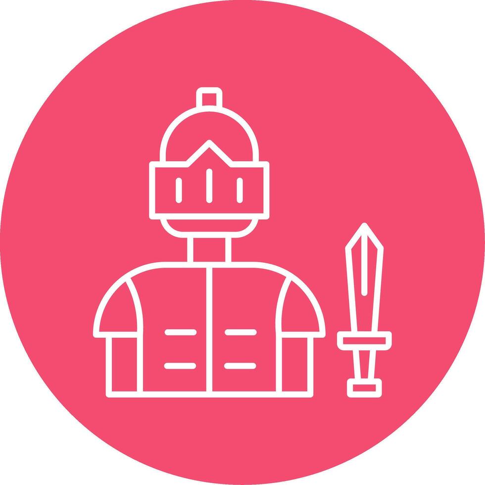 Knight Line Circle color Icon vector
