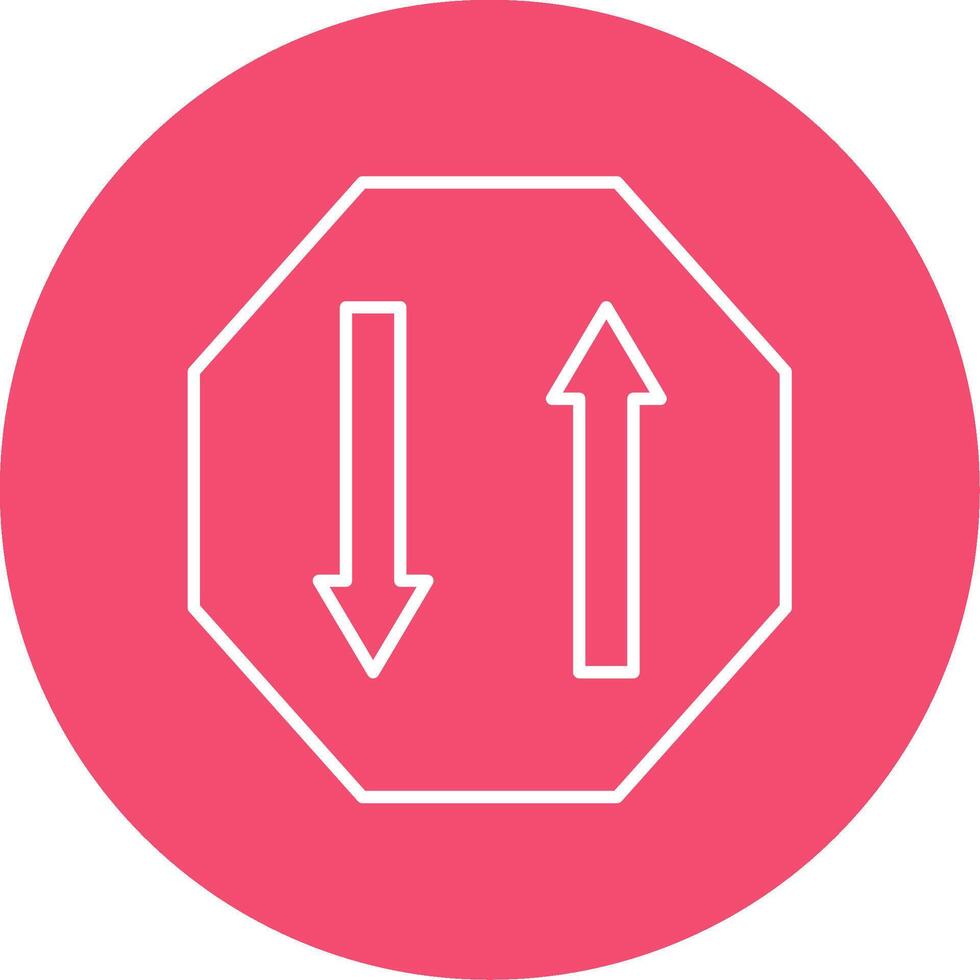 Two Way Line Circle color Icon vector